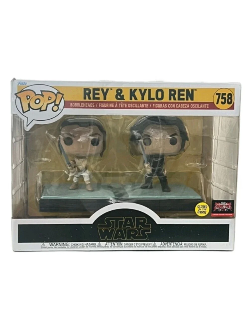 Funko Pop Rey & Kylo Ren #758 TargetCon 2025 GITD Exclusive New